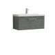 800mm Wall Hung 1 Drawer Vanity & Basin 3 - Nuie ARN525D Grey, Grey colour ,image 1