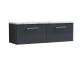 1200mm Wall Hung 2-Drawer Vanity & Laminate Worktop - Nuie ARN1422LCM2 Black, Black colour ,image 1