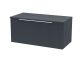 800mm Wall Hung Single Drawer Vanity & Worktop - Hudson Reed DFF1496W Black, Black colour ,image 1