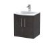 500mm Wall Hung 2 Door Vanity & Basin 4 - Hudson Reed JNU2621G Brown, Brown colour ,image 1