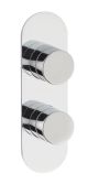 Twin Thermostatic Shower Valve With Diverter - Hudson Reed RND3207 Chrome, Chrome colour ,image 1