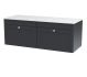 1200mm Wall Hung 2-Drawer Vanity with Marble Top - Nuie CLC1494WMT2 Black, Black colour ,image 1
