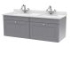 1200mm Wall Hung 2 Drawer Vanity & Marble Top - Nuie CLC294WS2 Grey, Grey colour ,image 1