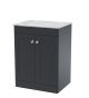 600mm Floor Standing 2-Door Vanity with Marble Top - Nuie CLC1425GMT Black, Black colour ,image 1
