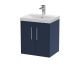 500mm Wall Hung 2-Door Vanity & Basin 3 - Hudson Reed JNU2921D Blue, Blue colour ,image 1