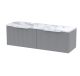 1200 Wall Hung 2-Drawer Vanity & Laminate Worktop - Hudson Reed DFF294LCM2 Grey, Grey colour ,image 1