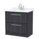 800mm Floor Standing 2-Drawer Vanity with Marble Worktop Basin - Hudson Reed LIL2235WS1 Grey, Grey colour ,image 1