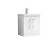 500mm Wall Hung 2 Door Vanity & Basin 3 - Nuie ARN121D White, White colour ,image 1