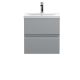 500mm Wall Hung 2-Drawer Vanity Unit & Basin 1 - Hudson Reed URB202A Satin Grey, Grey colour ,image 1