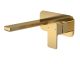 Wall Mounted 2 Tap Hole Basin Mixer With Plate - Nuie WIN828 Brushed Brass, Brass colour ,image 1