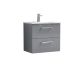 600mm Wall Hung 2 Drawer Vanity & Basin 2 - Nuie ARN2224B Grey, Grey colour ,image 1