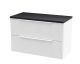 800mm Wall Hung 2 Drawer Vanity & Laminate Top - Hudson Reed DFF195LSB White, White colour ,image 1