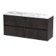 1200mm Wall Hung 4-Drawer Unit & Laminate Worktop - Nuie HAV2604LCM2 Brown, Brown colour ,image 1