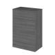 600mm WC Unit & Co-ordinating Top - Hudson Reed CBI520A Anthracite Woodgrain, Brown/Grey colour ,image 1
