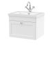 600mm Wall Hung 1-Drawer Vanity with Basin - 1 Tap Hole - Nuie CLC194L White, White colour ,image 1