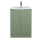 600mm Floor Standing 2 Door Unit & Basin 4 - Hudson Reed URB808G Green, Green colour ,image 1