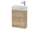 440mm Wall Hung 1 Door Unit & 1TH Basin LH - Hudson Reed JNU1861L Oak, Oak colour ,image 1