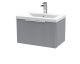 600mm Wall Hung Single Drawer Vanity & Basin 1 - Hudson Reed DFF294A Grey, Grey colour ,image 1