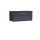 800mm Wall Hung Single Drawer Vanity & Worktop - Nuie DPF1496W Black, Black colour ,image 1
