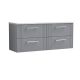 1200 Wall Hung 4-Drawer Vanity & Laminate Worktop - Nuie DPF293LSW2 Grey, Grey colour ,image 1
