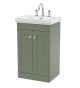 500mm Floor Standing 2-Door Vanity & Basin 3TH - Nuie CLC823B Green, Green colour ,image 1