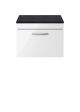 600mm Wall Hung Vanity With Sparkling Black Worktop - Nuie ATH041LSB Gloss White, White colour ,image 1