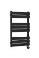 Square Flat Towel Radiator 840x500 - Hudson Reed HL458 Black, Black colour ,image 1