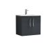 600mm Wall Hung 2 Door Vanity & Basin 4 - Nuie ARN1423G Black, Black colour ,image 1