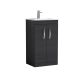 500mm Floor Standing Vanity With Basin 2 - Nuie ATH005B Charcoal Black, Hacienda Black colour ,image 1