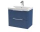 600mm Wall Hung 2 Drawer Vanity & Basin 3 - Hudson Reed DFF393D Blue, Blue colour ,image 1