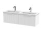 1200mm Wall Hung 2 Drawer Vanity & Double Basin - Hudson Reed DFF194C White, White colour ,image 1