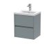 500mm Wall Hung 2 Drawer Unit & Basin 1 - Nuie HAV2302A Grey, Grey colour ,image 1
