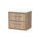 600mm Wall Hung 2-Drawer Vanity with Marble Worktop - Hudson Reed LIL3024WMT Oak, Oak colour ,image 1