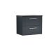 600mm Wall Hung 2 Drawer Vanity & Laminate Top - Nuie DPF1493LSB Black, Black colour ,image 1