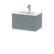 600mm Wall Hung Single Drawer Vanity & Basin 2 - Hudson Reed JNU2322B Grey, Grey colour ,image 1