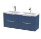 1200mm Wall Hung 4 Drawer Vanity & Double Basin - Hudson Reed DFF393F Blue, Blue colour ,image 1