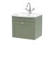 500mm Wall Hung 1-Drawer Unit & Curved Basin - Nuie CLC891J Green, Green colour ,image 1
