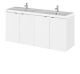 1200mm Vanity Unit & Double Ceramic Basin - Hudson Reed CBI133A Gloss White, White colour ,image 1