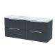 1200 Wall Hung 4-Drawer Vanity & Laminate Worktop - Hudson Reed DFF1493LBG2 Black, Black colour ,image 1