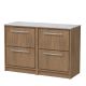 1200mm Floor Standing 4-Drawer Vanity with Marble Worktop - Hudson Reed LIL2733GMT2 Oak, Oak colour ,image 1