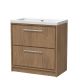800mm Floor Standing 2-Drawer Vanity with Basin - 0 Tap Hole - Hudson Reed LIL2735K Oak, Oak colour ,image 1