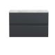800mm Wall Hung 2 Drawer Vanity & Laminate Top - Hudson Reed URB1406LBG Black, Black colour ,image 1