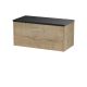 800mm Wall Hung Single Drawer Vanity & Laminate Top - Hudson Reed JNU1825LSB Oak, Oak colour ,image 1