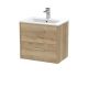 600mm Wall Hung 2 Drawer Vanity & Basin 2 - Hudson Reed JNU1824B Oak, Oak colour ,image 1