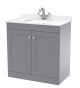 800mm Floor Standing 2 Door Vanity & Marble Top 1TH - Nuie CLC226WS1 Grey, Grey colour ,image 1