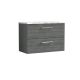 800mm Wall Hung 2-Drawer Vanity & Laminate Worktop - Nuie ARN526LCM Grey, Grey colour ,image 1