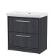 800mm Floor Standing 2-Drawer Vanity with Basin - 0 Tap Hole - Hudson Reed LIL2235H Grey, Grey colour ,image 1
