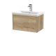 600mm Wall Hung Single Drawer Vanity & Basin 1 - Hudson Reed JNU1822A Oak, Oak colour ,image 1