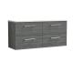 1200mm Wall Hung 4-Drawer Vanity & Laminate Worktop - Nuie ARN524LSW2 Grey, Grey colour ,image 1