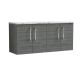 1200mm Wall Hung 4-Door Vanity & Laminate Worktop - Nuie ARN523LCM2 Grey, Grey colour ,image 1